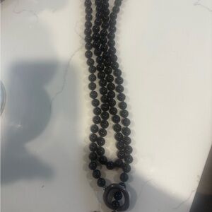 Elegant Black Beaded Necklace